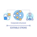 Corporate structure concept icon. Hierarchical organization idea thin line illustration. Leadership and staff Royalty Free Stock Photo