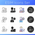 Corporate structure icons set