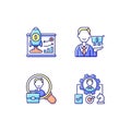 Corporate structure RGB color icons set