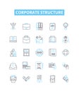 Corporate structure vector line icons set. Organisation, Hierarchy, Network, Framework, Corporate, Division, Reporting Royalty Free Stock Photo