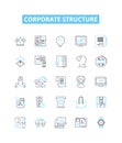 Corporate structure vector line icons set. Organisation, Hierarchy, Network, Framework, Corporate, Division, Reporting Royalty Free Stock Photo