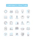 Corporate structure vector line icons set. Organisation, Hierarchy, Network, Framework, Corporate, Division, Reporting Royalty Free Stock Photo