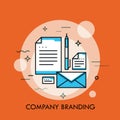 Corporate style branding design thin line vector concept Royalty Free Stock Photo
