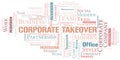 Corporate Takeover vector word cloud, made with text only. Royalty Free Stock Photo