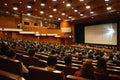 Corporate training seminar employees engaged in education lecture at workshop auditorium Royalty Free Stock Photo