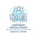 Corporate virtual events concept icon