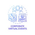 Corporate virtual events concept icon