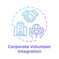 Corporate volunteer integration blue gradient concept icon Royalty Free Stock Photo