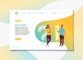 Corporate website Q&A page flat vector template