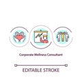 Corporate wellness consultant concept icon