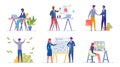 Corporate Workers Flat Vector Illustrations Set