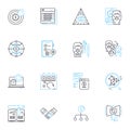 Corporate world linear icons set. Business, Finance, Industry, Company, Executive, Management, Leadership line vector