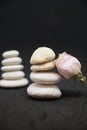 Corporate zen stones and meditation pebbles tower relax for mind and body tower stones zen Royalty Free Stock Photo