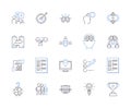 Corporation advance outline icons collection. Corporation, Advance, Funding, Capital, Investment, Loan, Growth vector