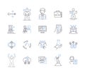 Corporation advance outline icons collection. Corporation, Advance, Funding, Capital, Investment, Loan, Growth vector