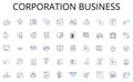 Corporation business line icons collection. Optimization, Heuristics, Computational, Parallelism, Machine Learning, Big
