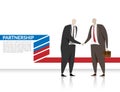 Corporation business partnership concept. two businessmen shake hand for make a deal for partnership on business organization
