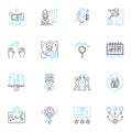 Corporation company linear icons set. Profitable, Innovative, Global, Successful, Ethical, Ambitious, Strategic line