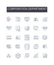 Corporation department line icons collection. Profit, Revenue, Wealth, Prosperity, Income, Benefit , Return vector and Royalty Free Stock Photo