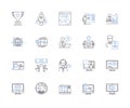 Corporation department outline icons collection. Corporate, Department, Finance, Accounting, Human Resources, Legal