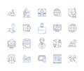 Corporation department outline icons collection. Corporate, Department, Finance, Accounting, Human Resources, Legal