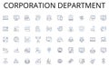 Corporation department line icons collection. pace, audio, conversations, community, communication, connection, voice