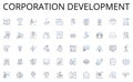 Corporation development line icons collection. Employment, Career, Occupation, Labor, Income, Professionalism