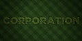 CORPORATION - fresh Grass letters with flowers and dandelions - 3D rendered royalty free stock image