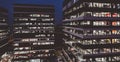 Corporation office buildings at night. Royalty Free Stock Photo