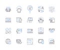 Corporation office outline icons collection. Corporate, Office, Building, Headquarters, Complex, Suite, Headquarters