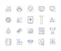 Corporation office space outline icons collection. Corporate, Office, Space, Facility, Rent, Lease, Room vector and