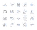 Corporation progress outline icons collection. Growth, Expansion, Progress, Development, Advancement, Expansion, Profits
