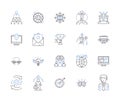 Corporation progress outline icons collection. Growth, Expansion, Progress, Development, Advancement, Expansion, Profits