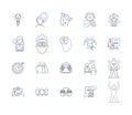 Corporation progress outline icons collection. Growth, Expansion, Progress, Development, Advancement, Expansion, Profits