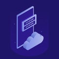 Corporation public data storaging, access for files, modern server room.