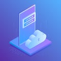 Corporation public data storaging, access for files, modern server room.