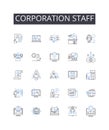 Corporation staff line icons collection. Business workers, Firm personnel, Company employees, Enterprise team Royalty Free Stock Photo