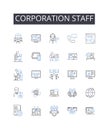 Corporation staff line icons collection. Delivery, Logistics, Shipping, Transport, Courier, Routing, Dispatching vector