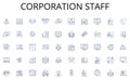 Corporation staff line icons collection. Governance, Authority, Leadership, Management, Oversight, Direction