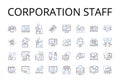 Corporation staff line icons collection. Business workers, Firm personnel, Company employees, Enterprise team Royalty Free Stock Photo