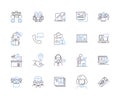 Corporation staff outline icons collection. Employees, Executives, Management, Personnel, Workers, Staffing, Personnel