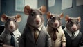 Corporation workers symbol mouse rat in business suit. Team. Generative AI Royalty Free Stock Photo