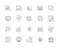 Corporation workflow outline icons collection. Corporate, Workflow, Process, Management, Automation, Systems, Analysis