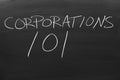 Corporations 101 On A Blackboard Royalty Free Stock Photo