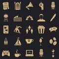 Corporative icons set, simple style