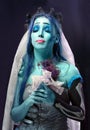 Corpse bride under blue moon light Royalty Free Stock Photo
