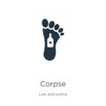 Corpse icon vector. Trendy flat corpse icon from law and justice collection isolated on white background. Vector illustration can