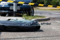 Corpse in plastic bag after car accident