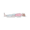 Corpse Pose Savasana color line icon. Asana in hatha yoga and modern yoga as exercise. Pictogram for web page, mobile app, promo.
