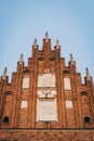 Corpus Christi Basilica brick facade, Gothic church in Krakow, Poland